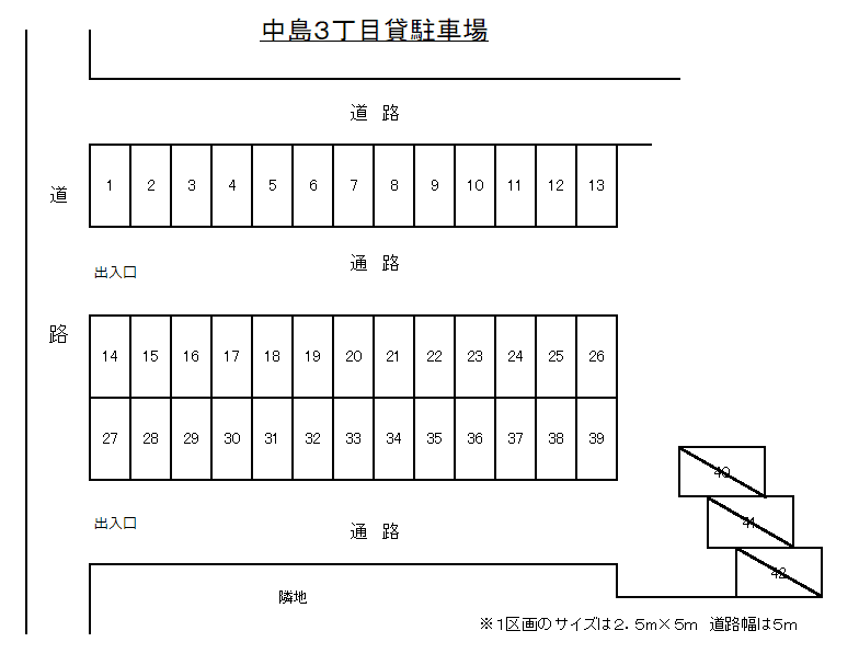中島3丁目駐車場の駐車配置図