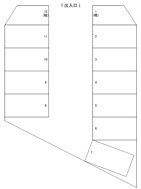 古川駐車場の駐車配置図