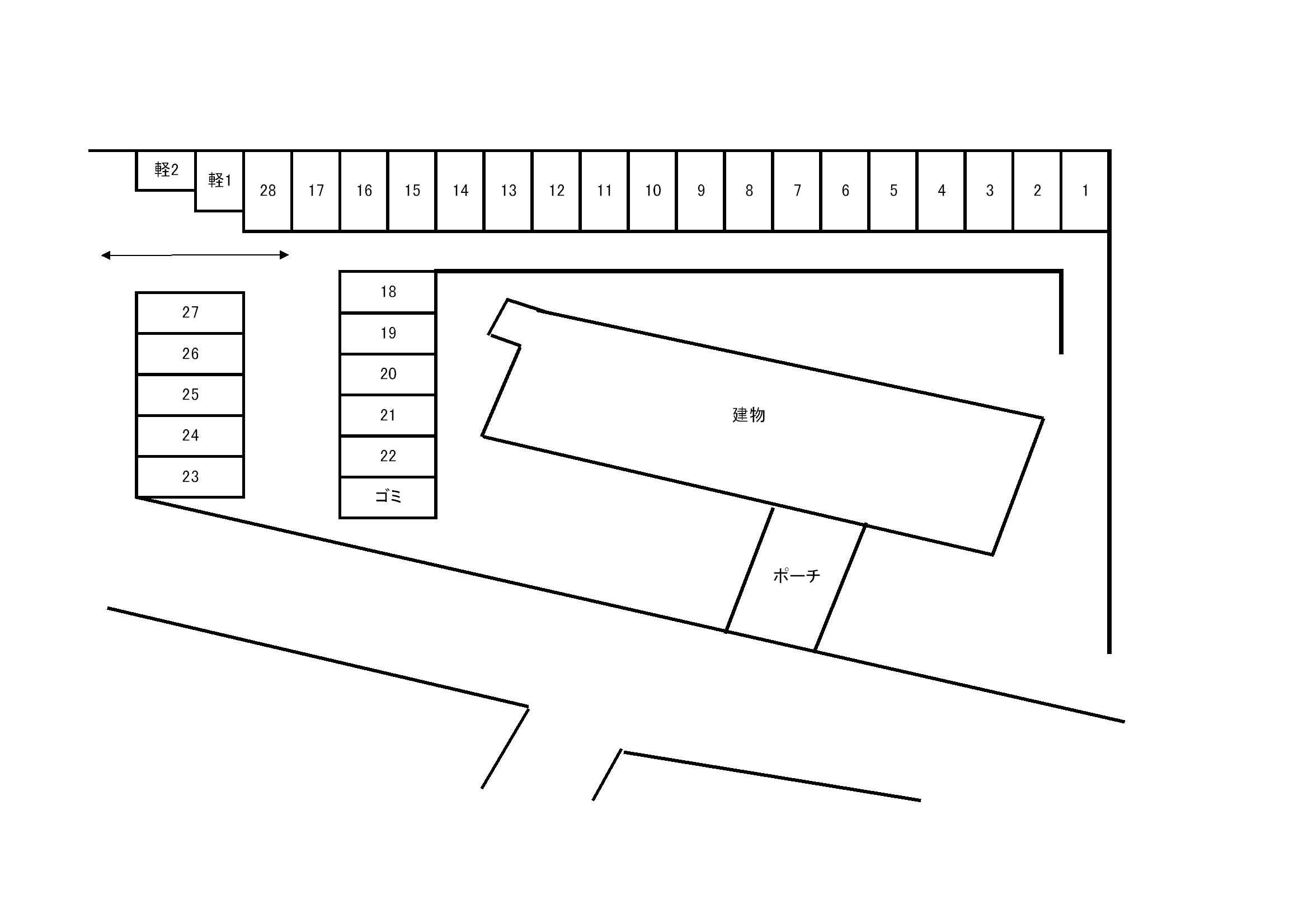 ヴェルドミール湘南平塚駐車場の駐車配置図