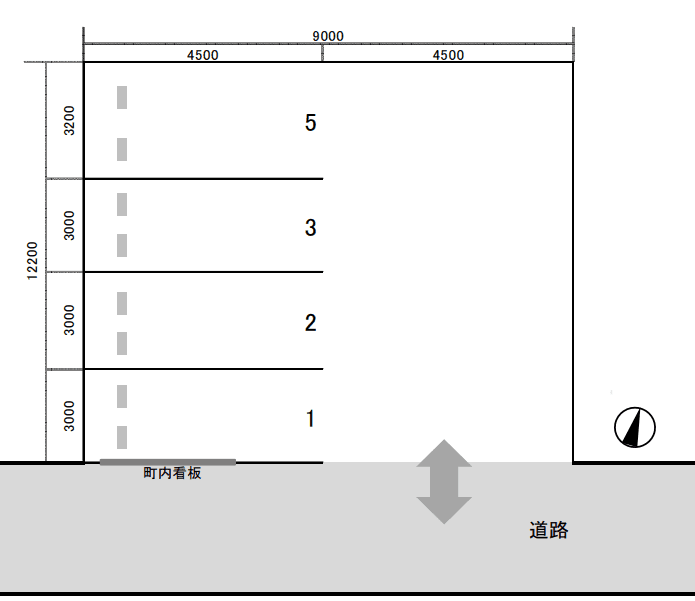 清水青山駐車場の駐車配置図