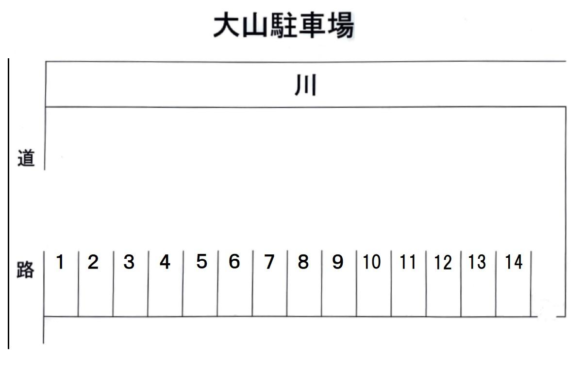 大山駐車場の駐車配置図