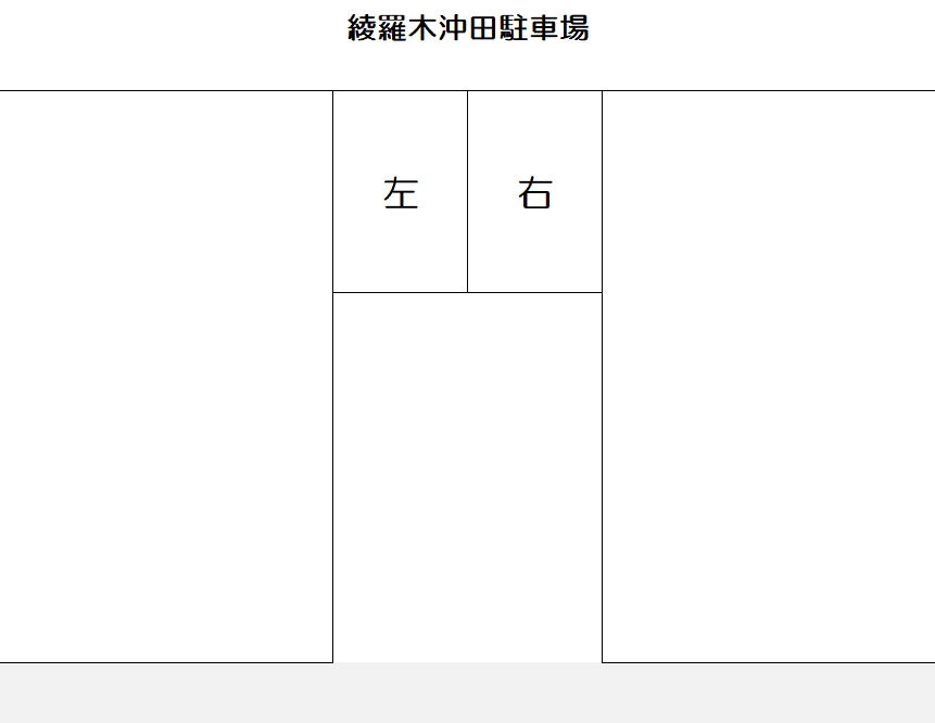 綾羅木沖田駐車場の駐車配置図