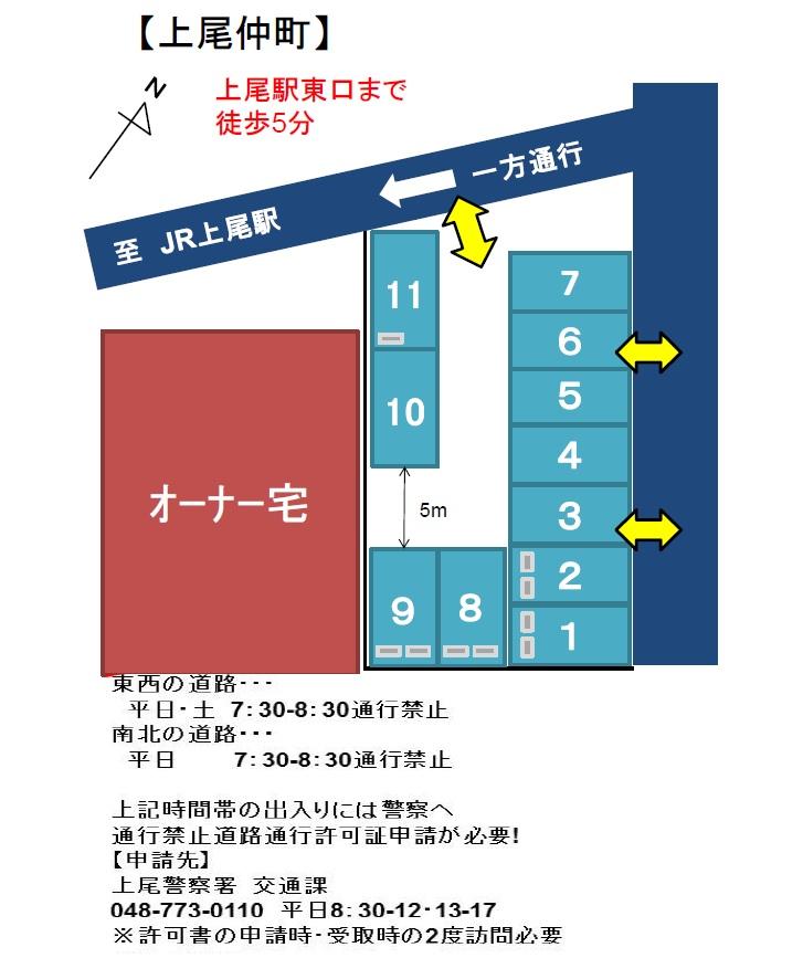上尾仲町駐車場の駐車配置図