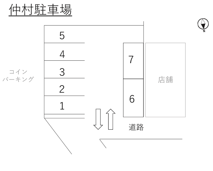 仲村駐車場の駐車配置図
