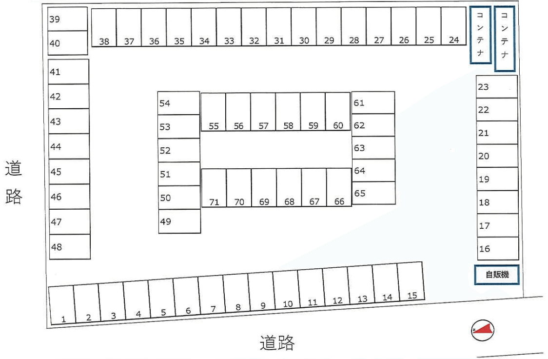 落合5丁目パーキングの駐車配置図