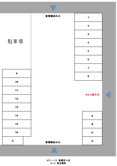 中里MTパーキングの駐車配置図