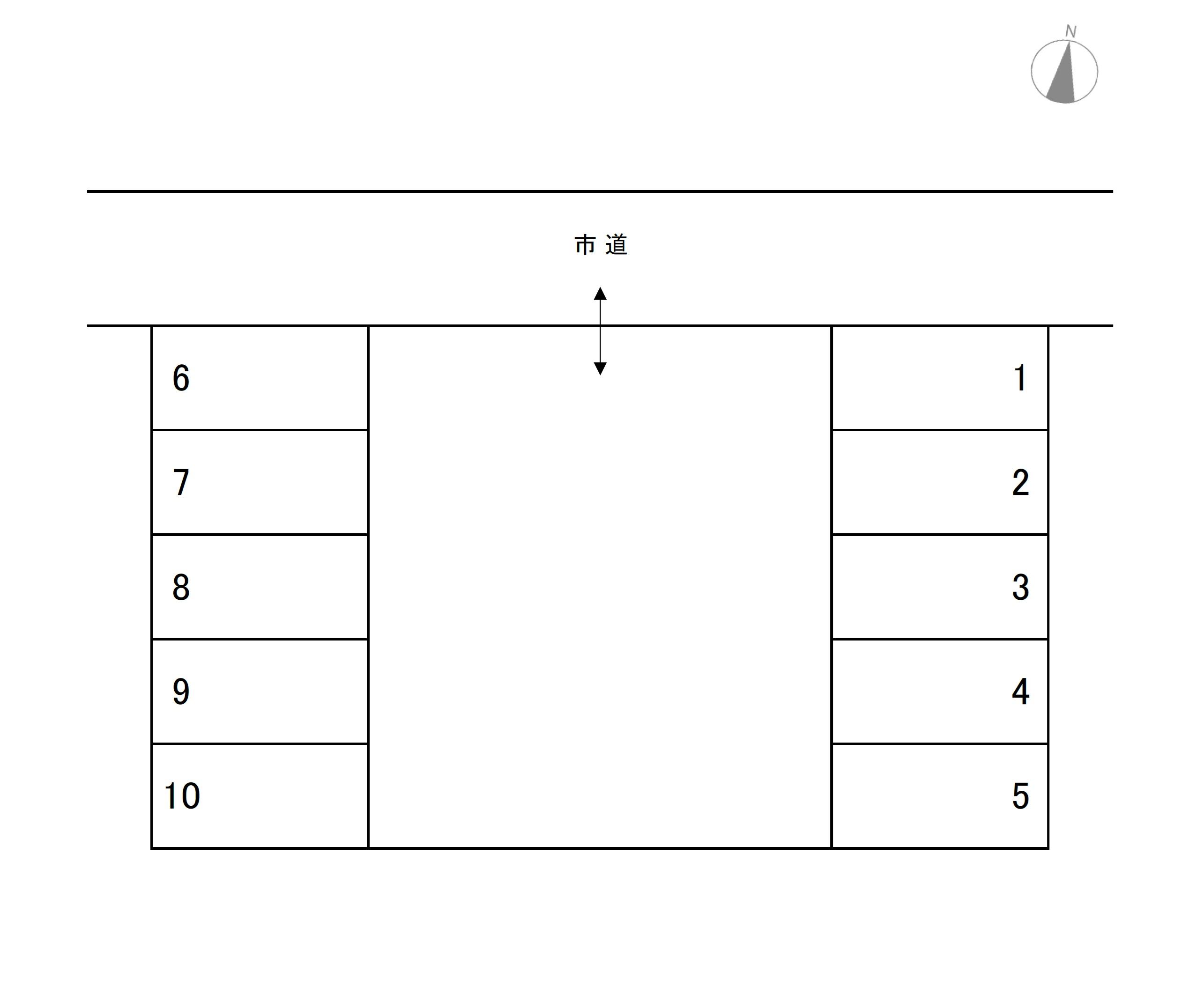 西ノ内駐車場南の駐車配置図