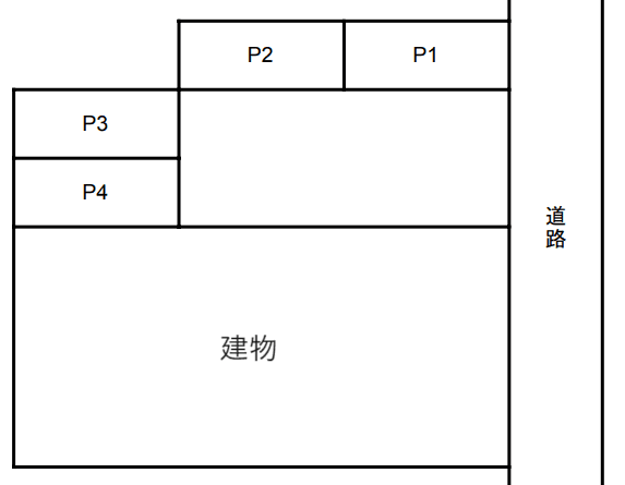 葛飾区細田5(カーサセブン)の駐車配置図