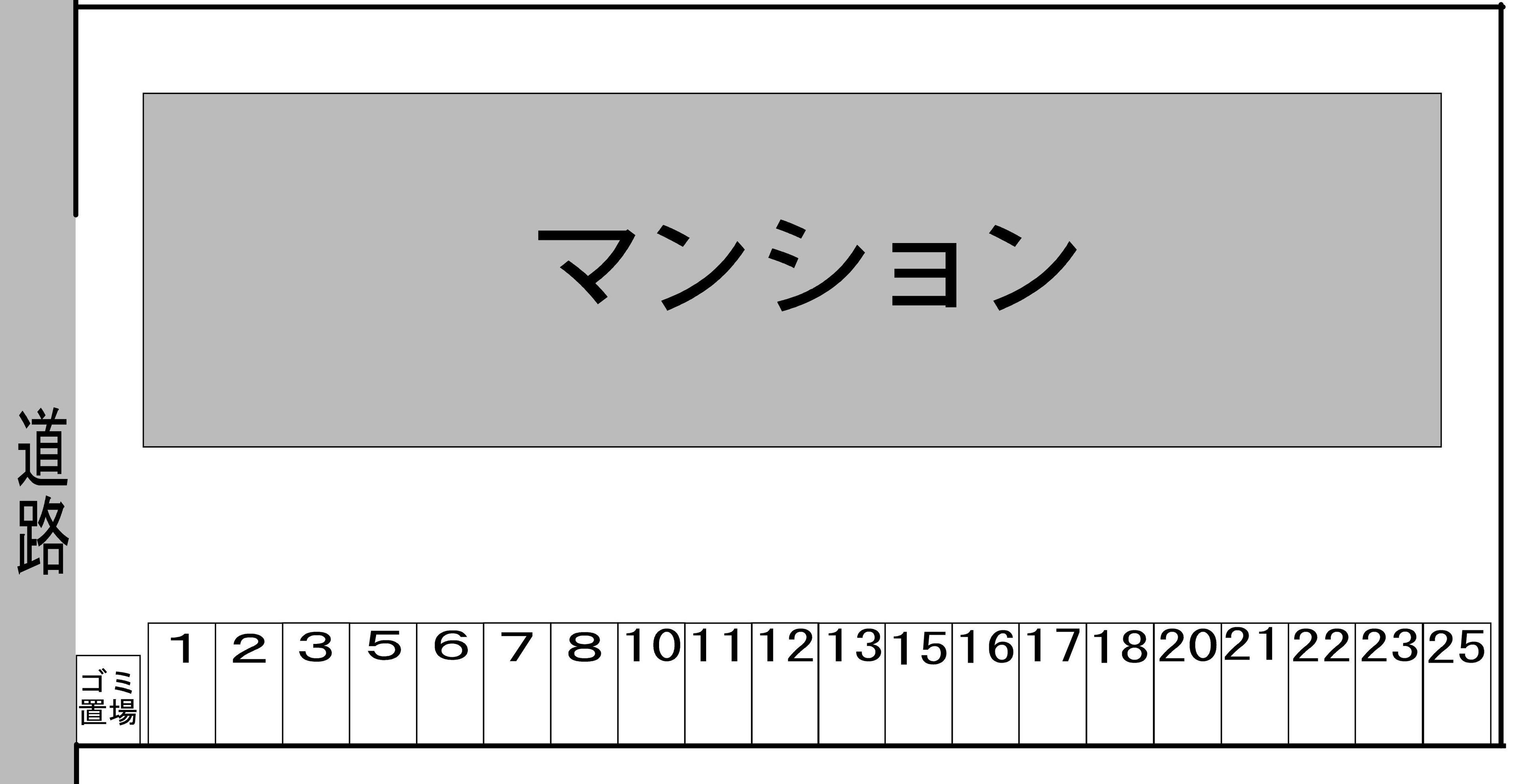 新生団地駐車場の駐車配置図