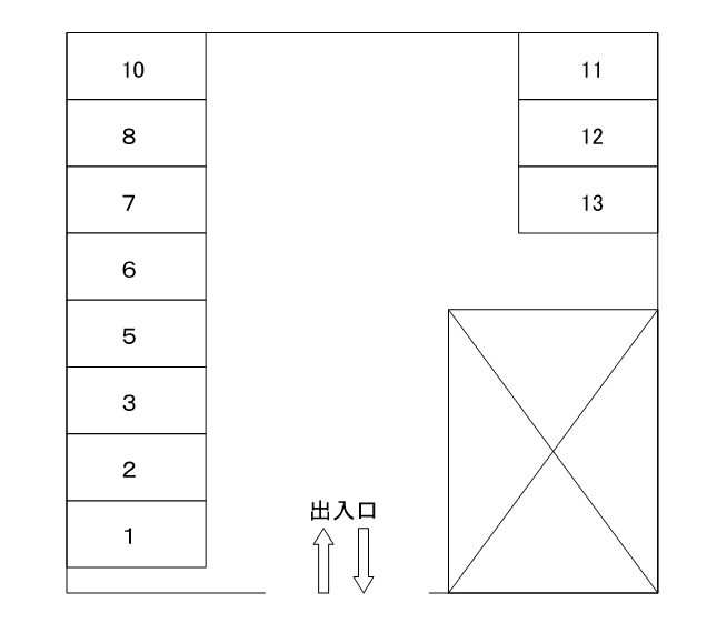 竜宮駐車場の駐車配置図
