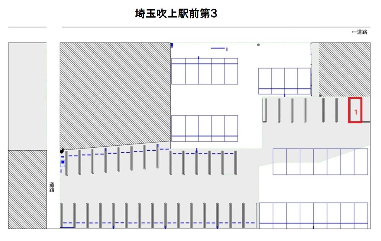 埼玉吹上駅前第3の駐車配置図