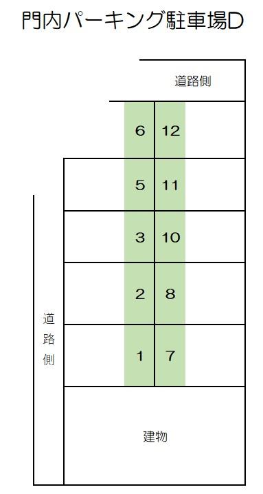 門内パーキングDの駐車配置図