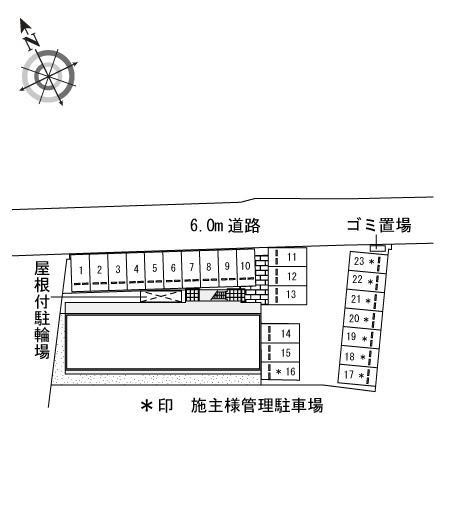 上前ハイツ K(46027)の駐車配置図