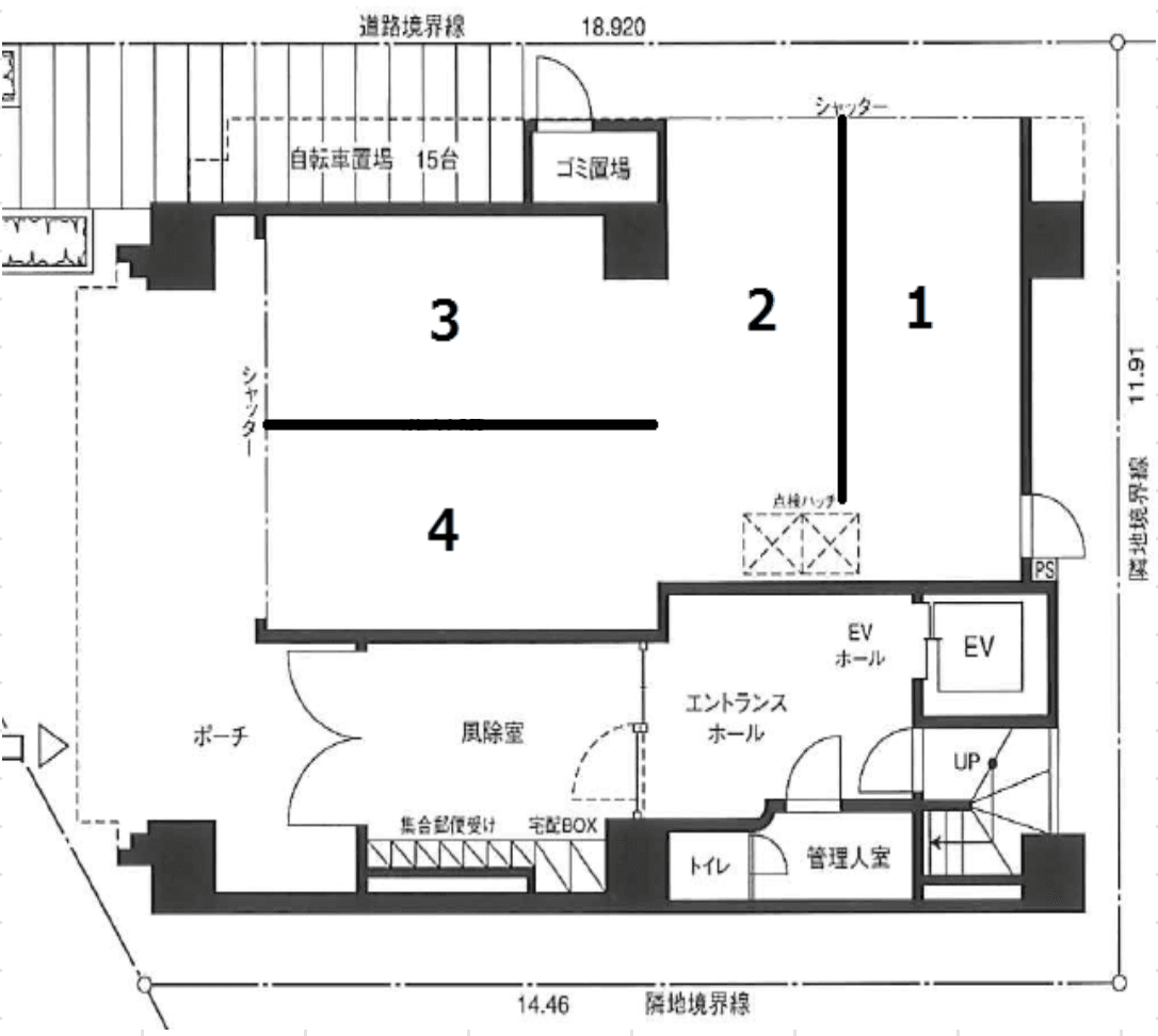 グリフィン横浜・ポートサイド駐車場の駐車配置図