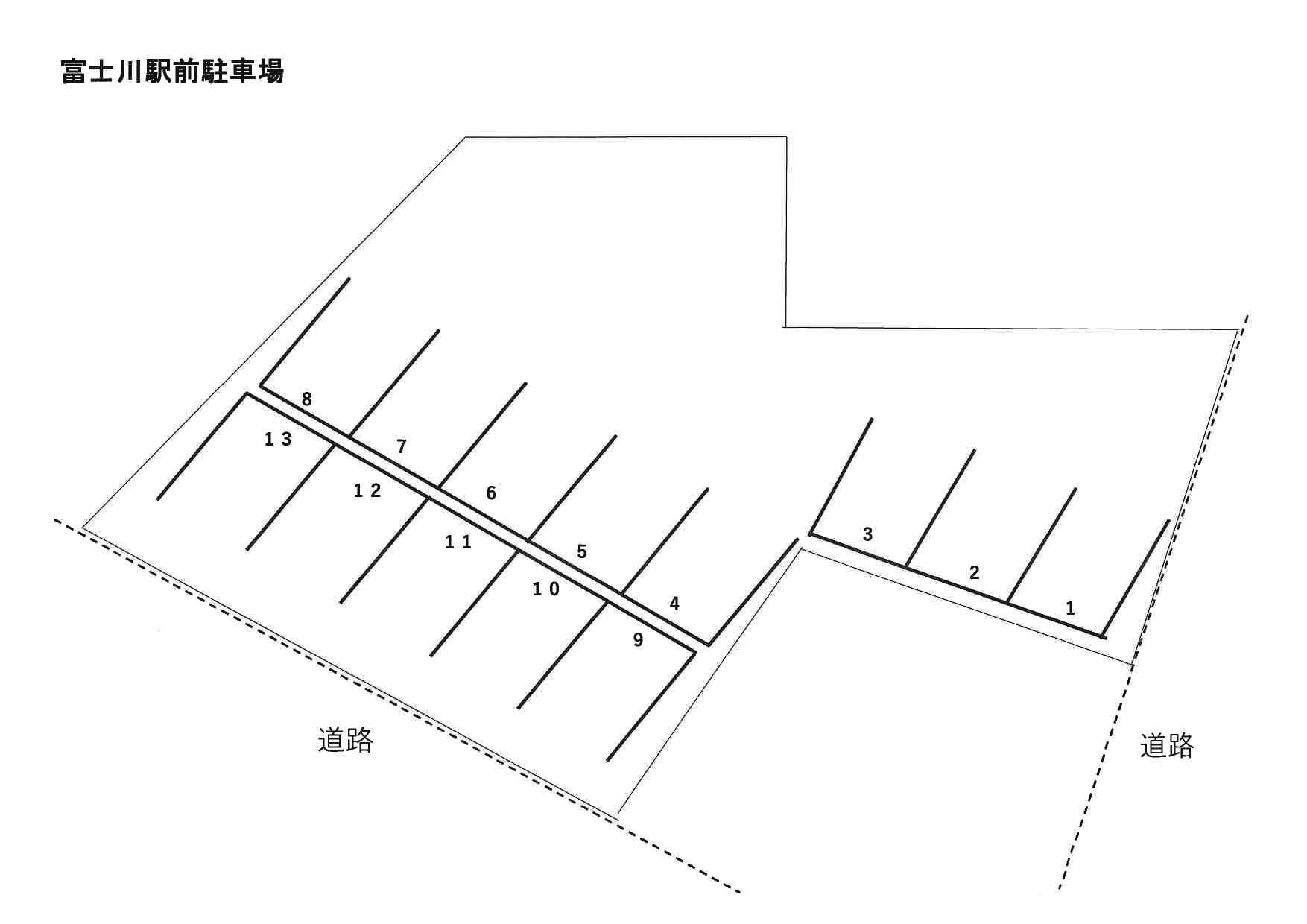 富士川駅前駐車場の駐車配置図