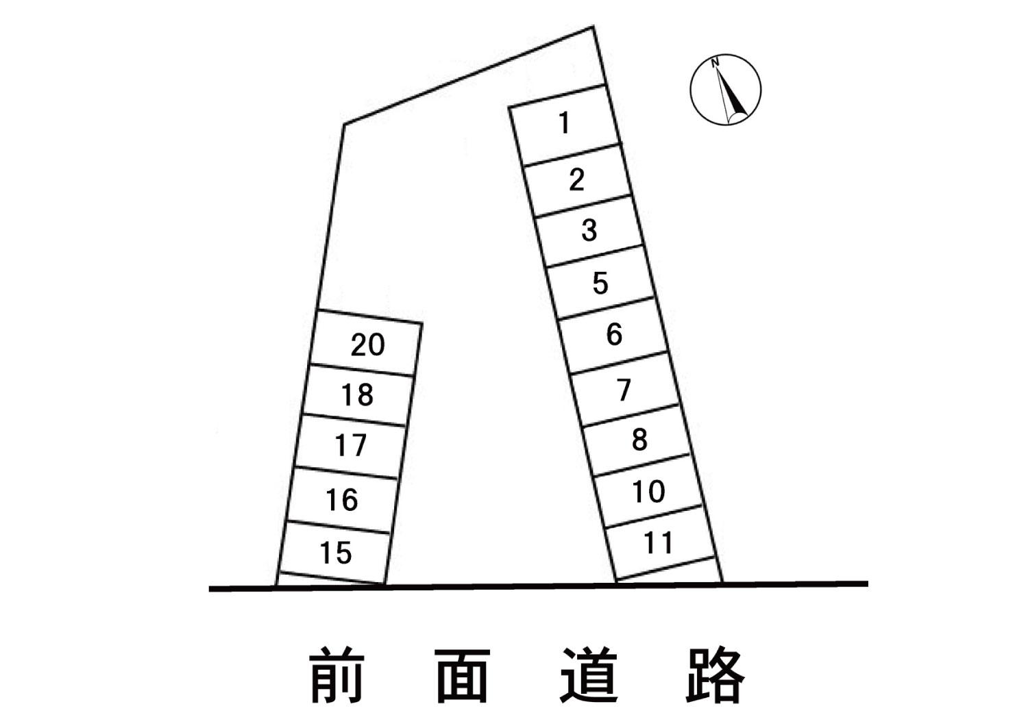 大町月極駐車場の駐車配置図