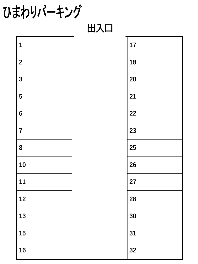 ひまわりパーキングの駐車配置図