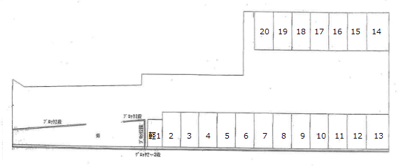 梅津第3駐車場の駐車配置図
