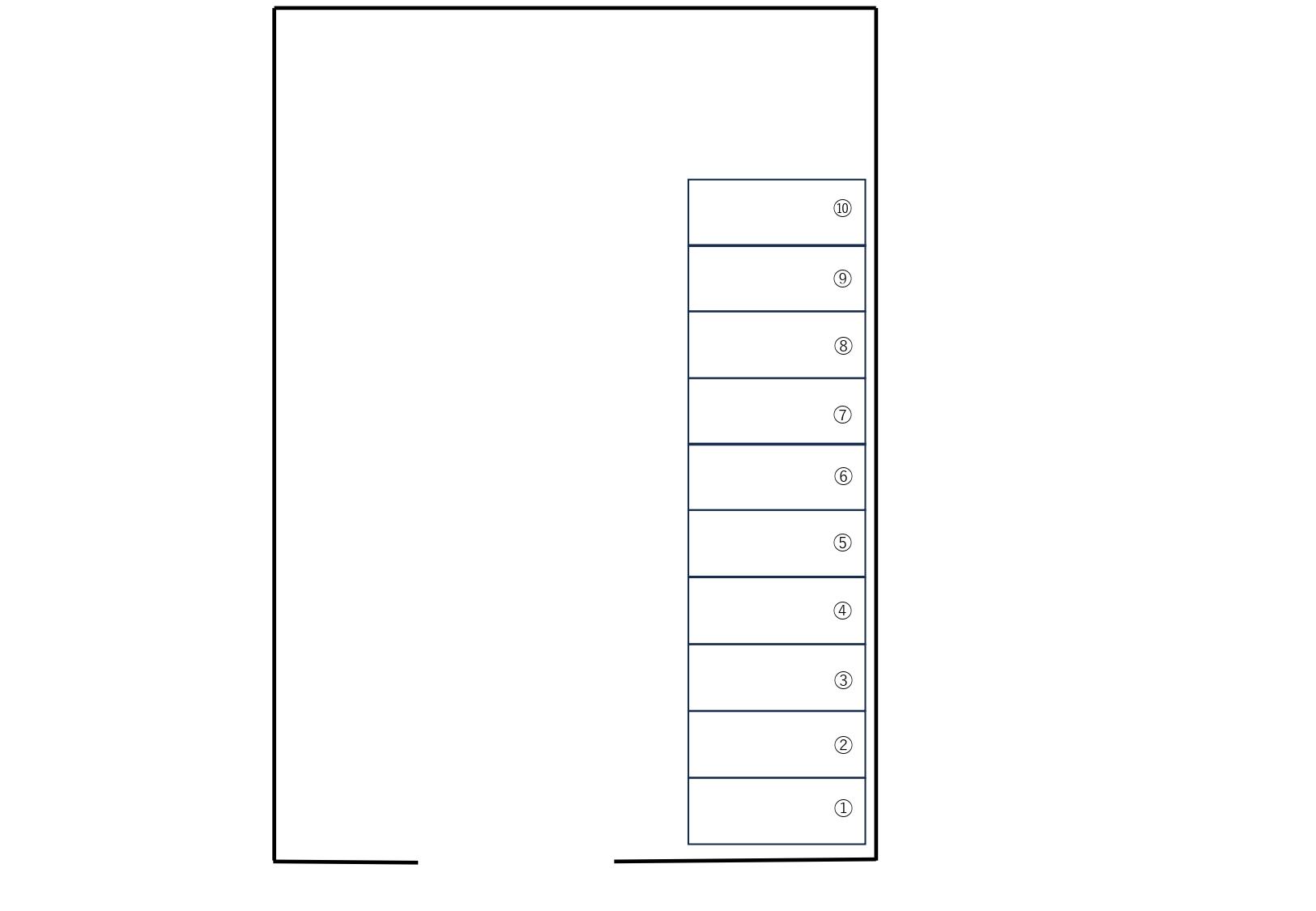 緑町20丁目月極駐車場の駐車配置図