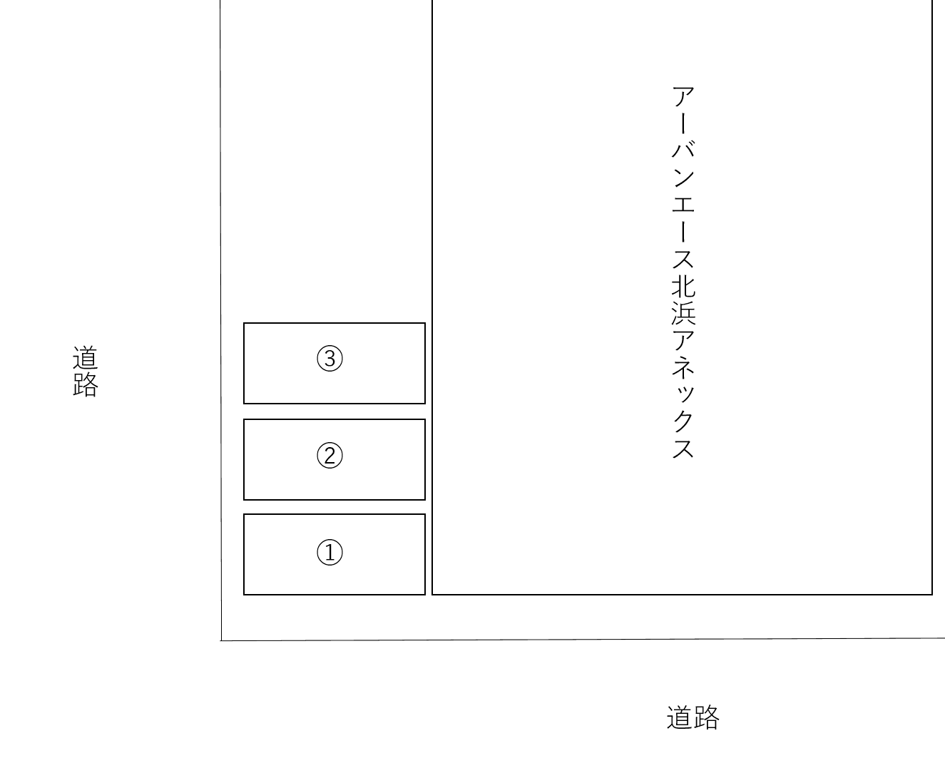 APパークアーバンエース北浜の駐車配置図