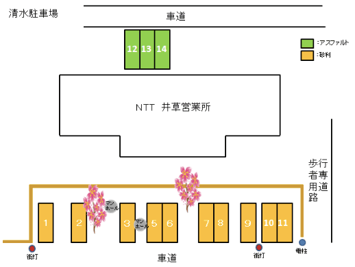 清水駐車場の駐車配置図