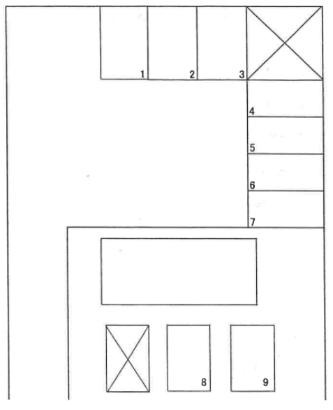 宮田町K駐車場の駐車配置図