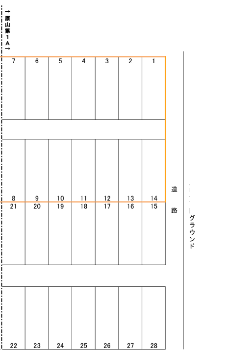 原山第1Aパーキングの駐車配置図