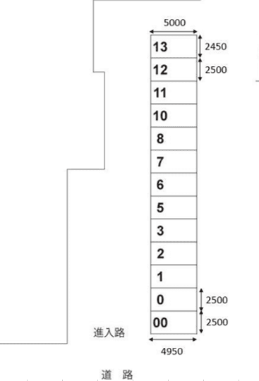 (有)中野興産モータープールの駐車配置図