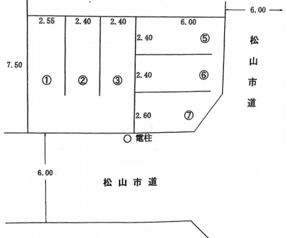 伊津野駐車場の駐車配置図