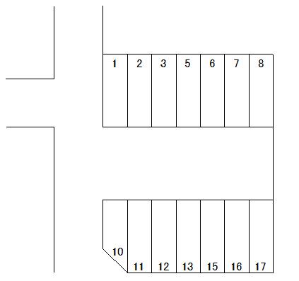 五月町1駐車場の駐車配置図