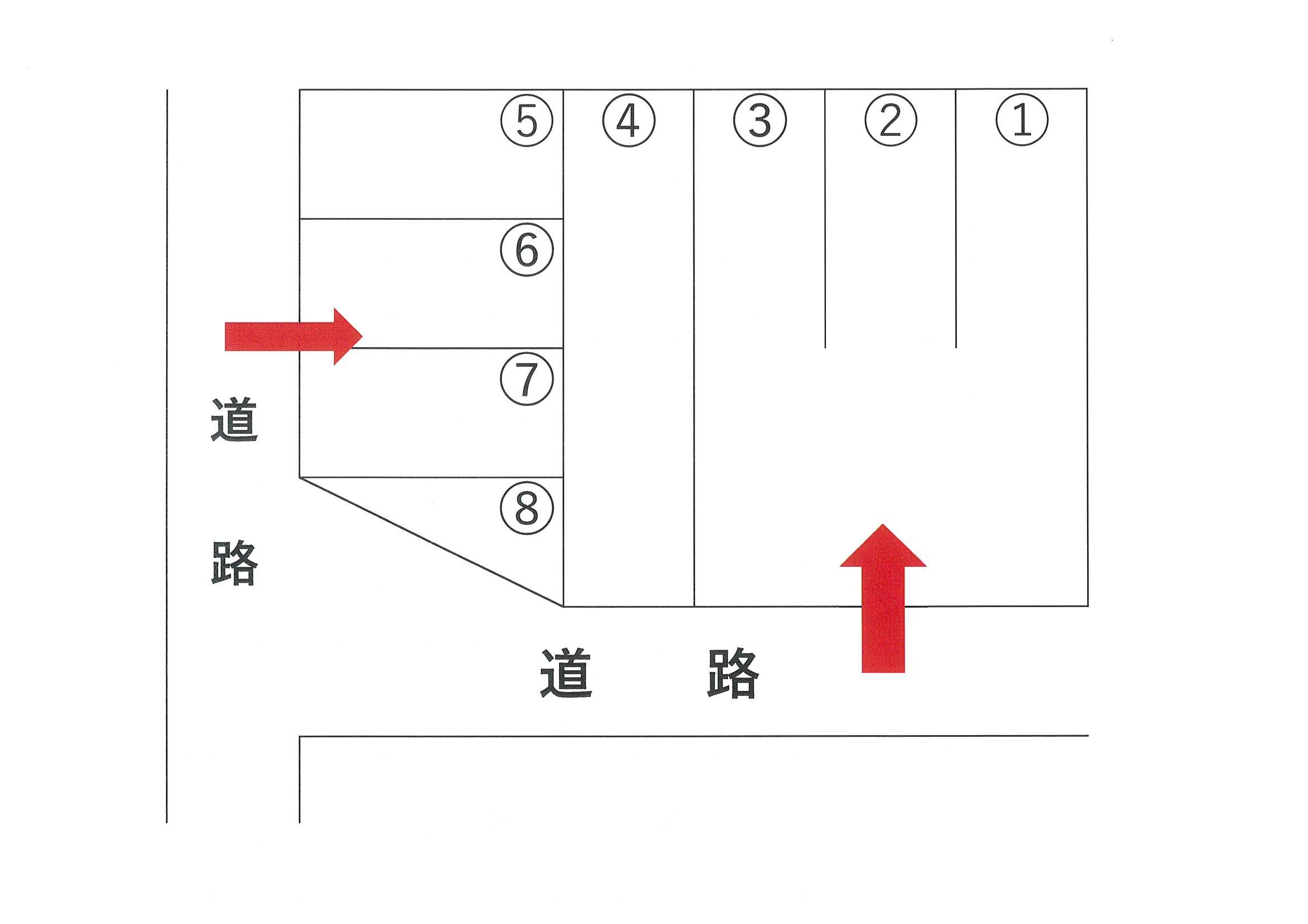 大橋通7丁目青空駐車場の駐車配置図