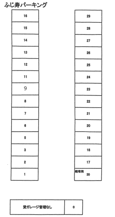 ふじ寿パーキングの駐車配置図