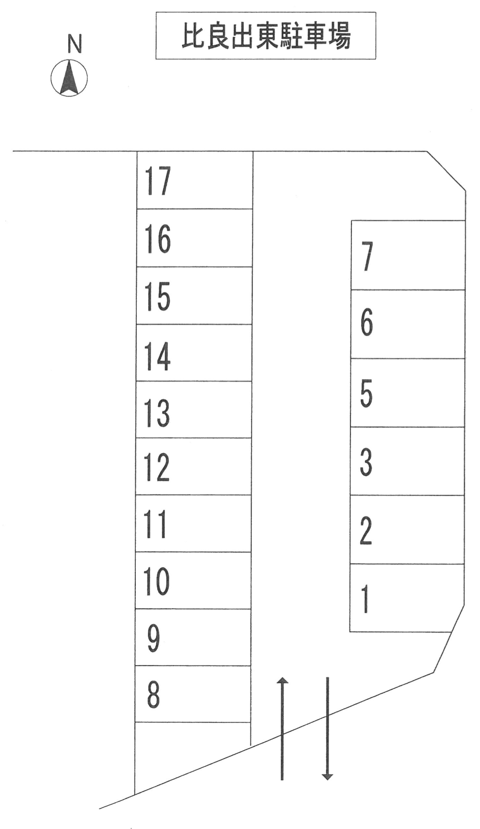 比良出東駐車場の駐車配置図