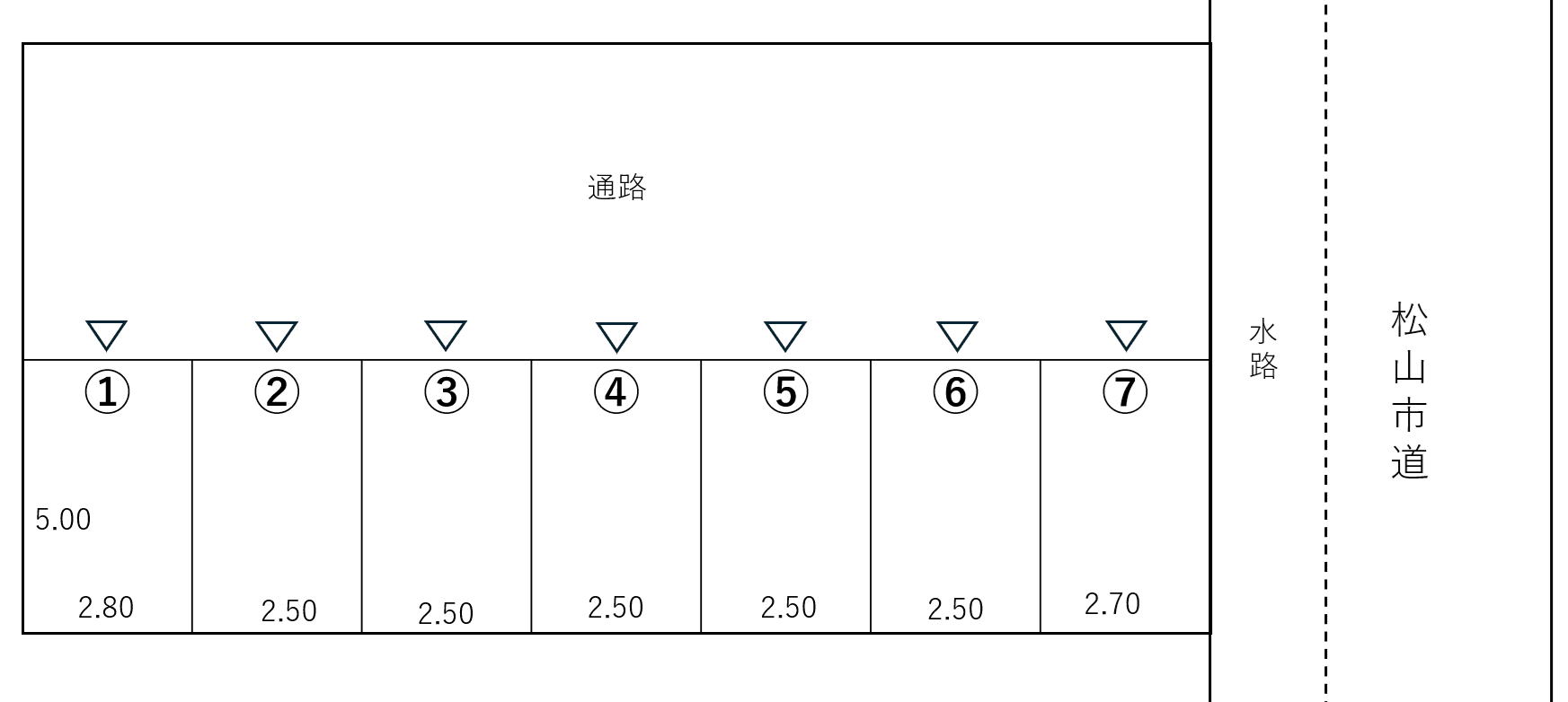 ひろさわ駐車場の駐車配置図