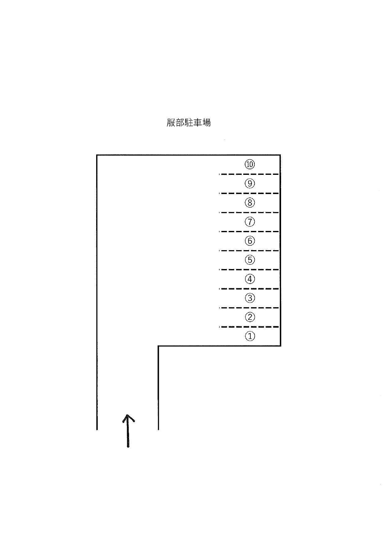 服部駐車場の駐車配置図