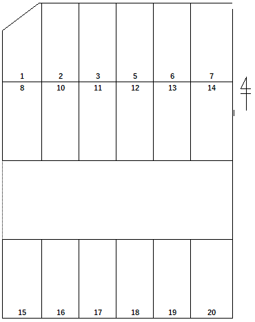 加藤中岩田一丁目駐車場の駐車配置図