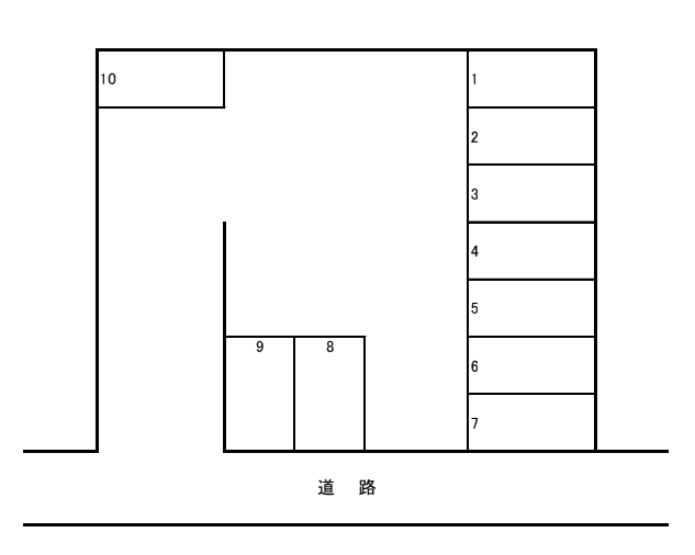 4丁目月極駐車場の駐車配置図