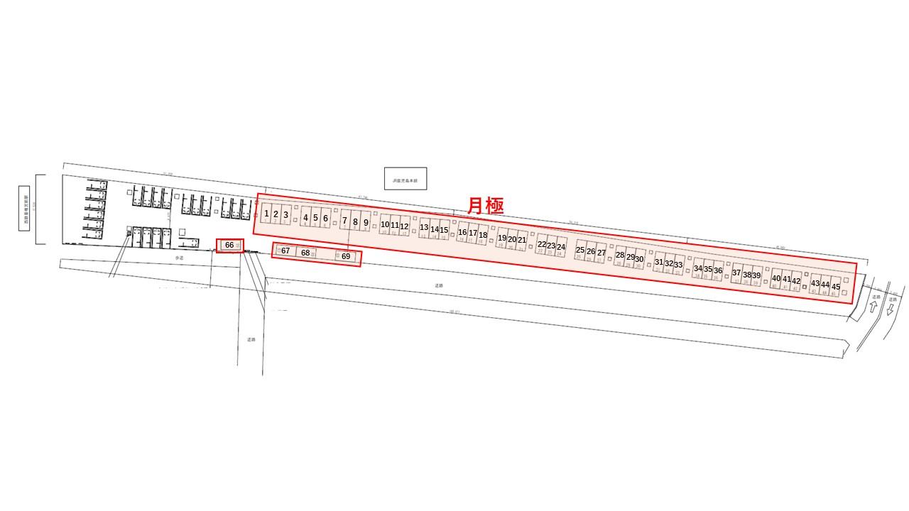 香椎宮前駅高架下第1の駐車配置図