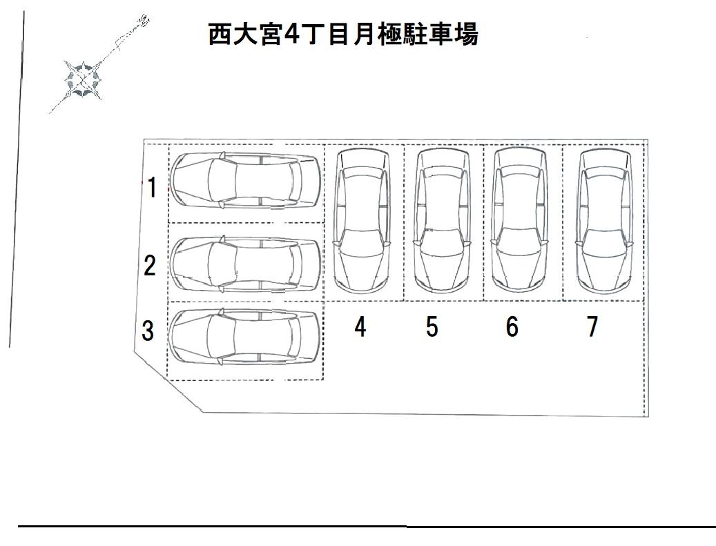 西大宮4丁目月極駐車場の駐車配置図