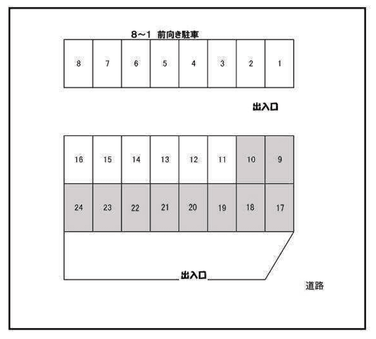 大金平4丁目駐車場の駐車配置図