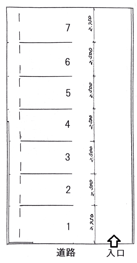 坂田パーキングの駐車配置図