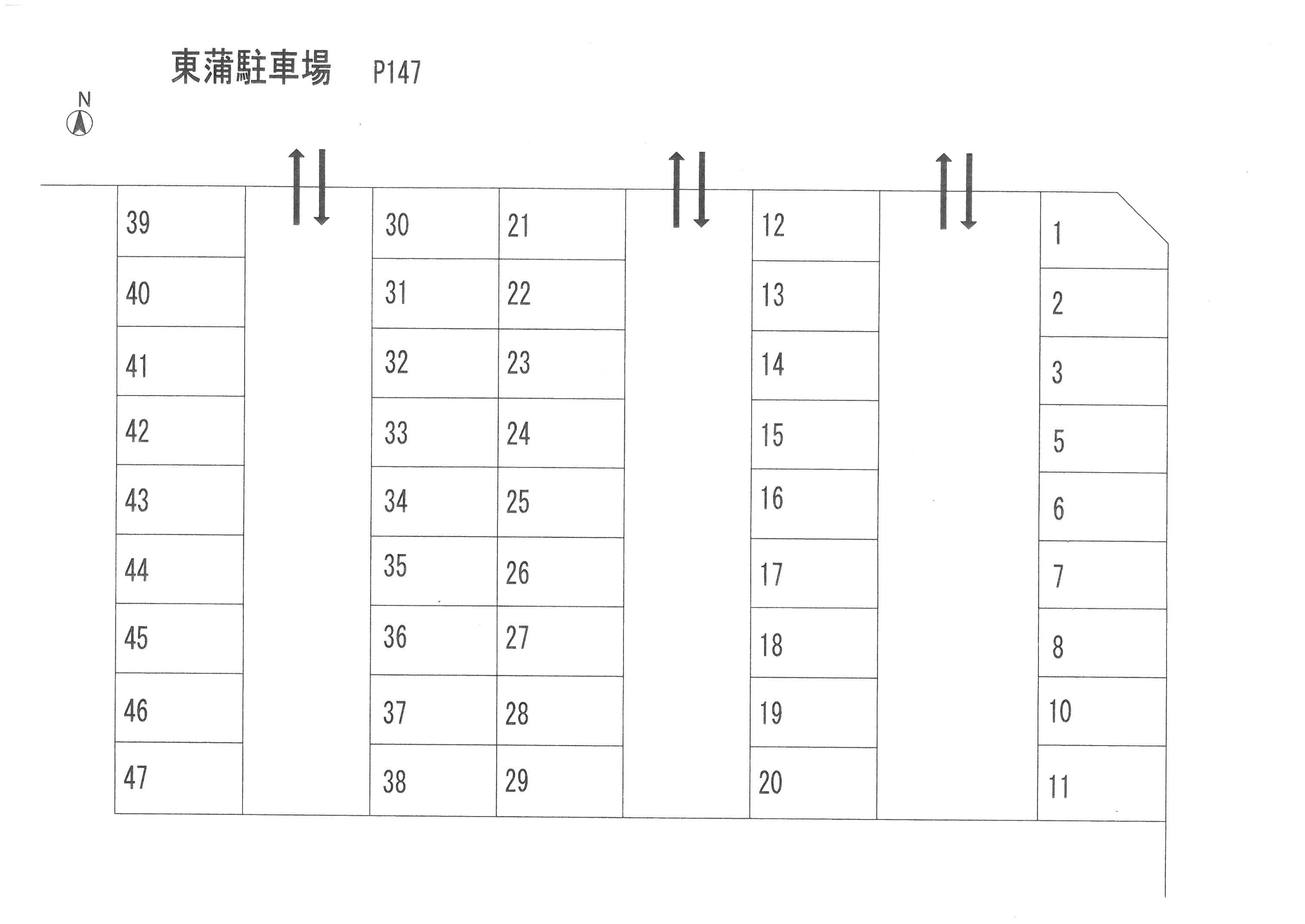 東蒲駐車場の駐車配置図
