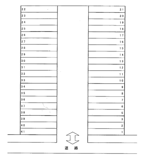 采女中村駐車場の駐車配置図