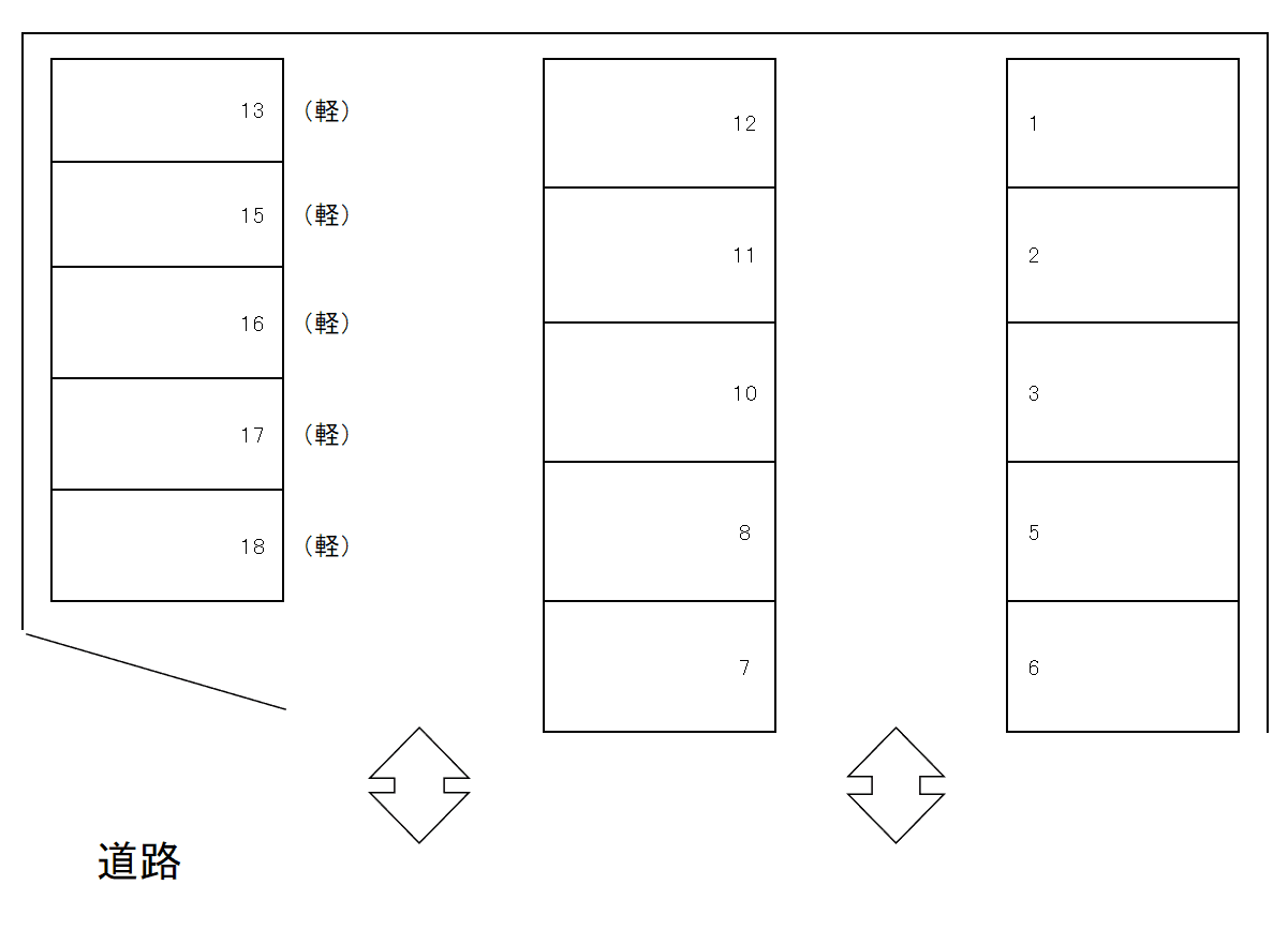 比叡モータープールの駐車配置図