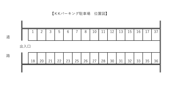 KKパーキングの駐車配置図