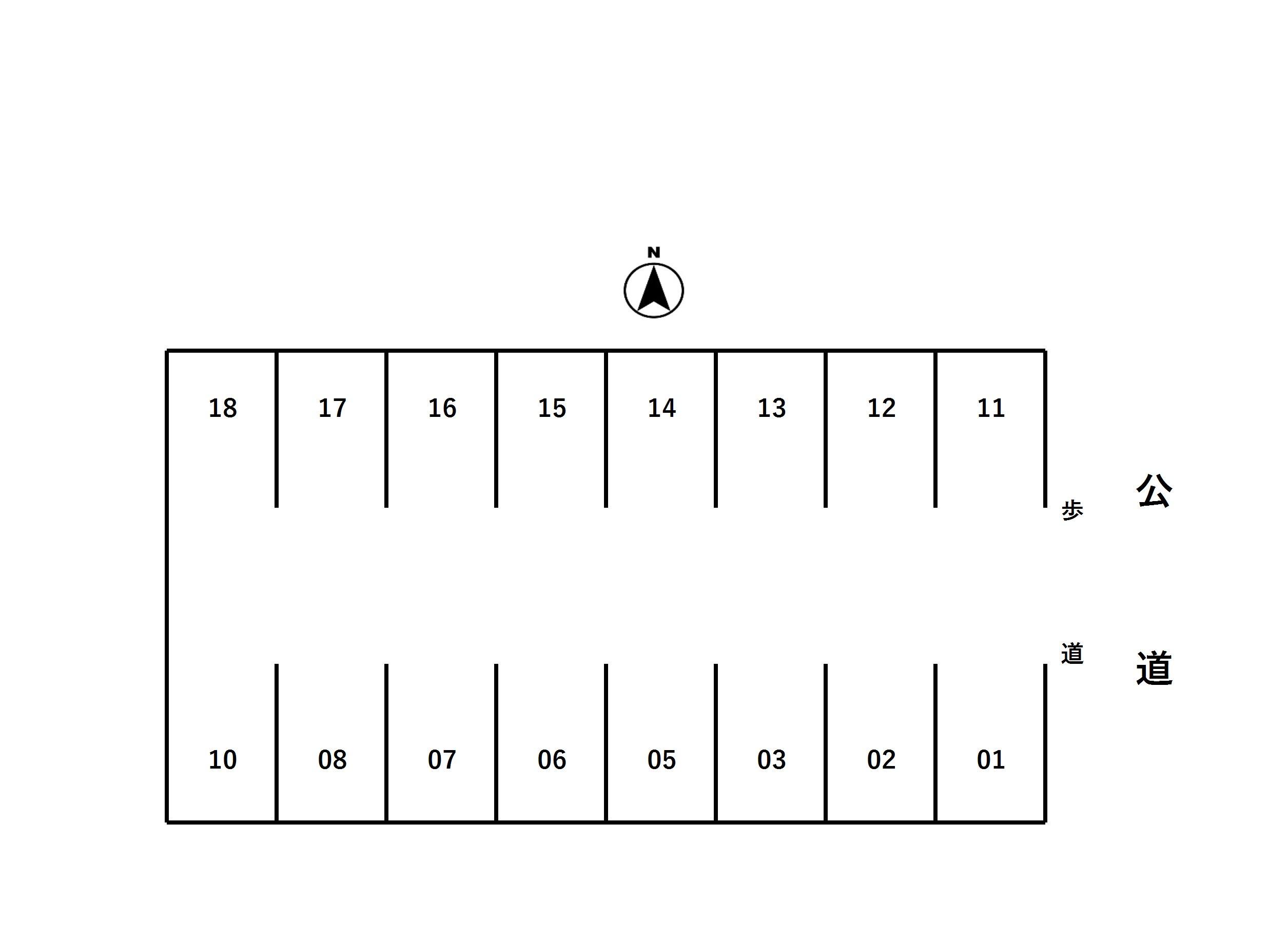 たつみ1駐車場の駐車配置図