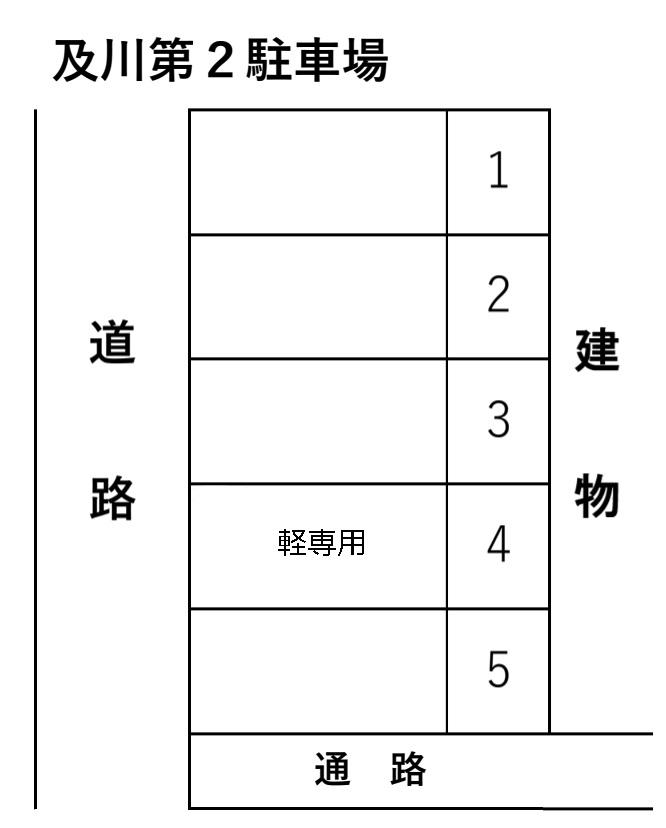 及川第2駐車場の駐車配置図