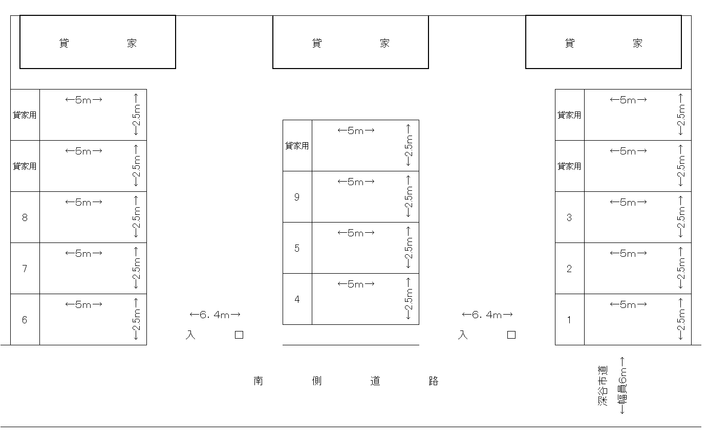 金井駐車場の駐車配置図