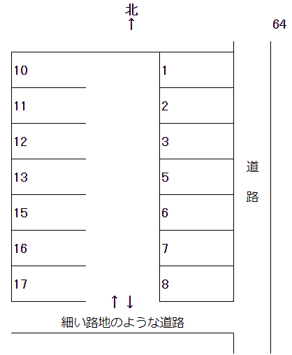 岩倉-64の駐車配置図