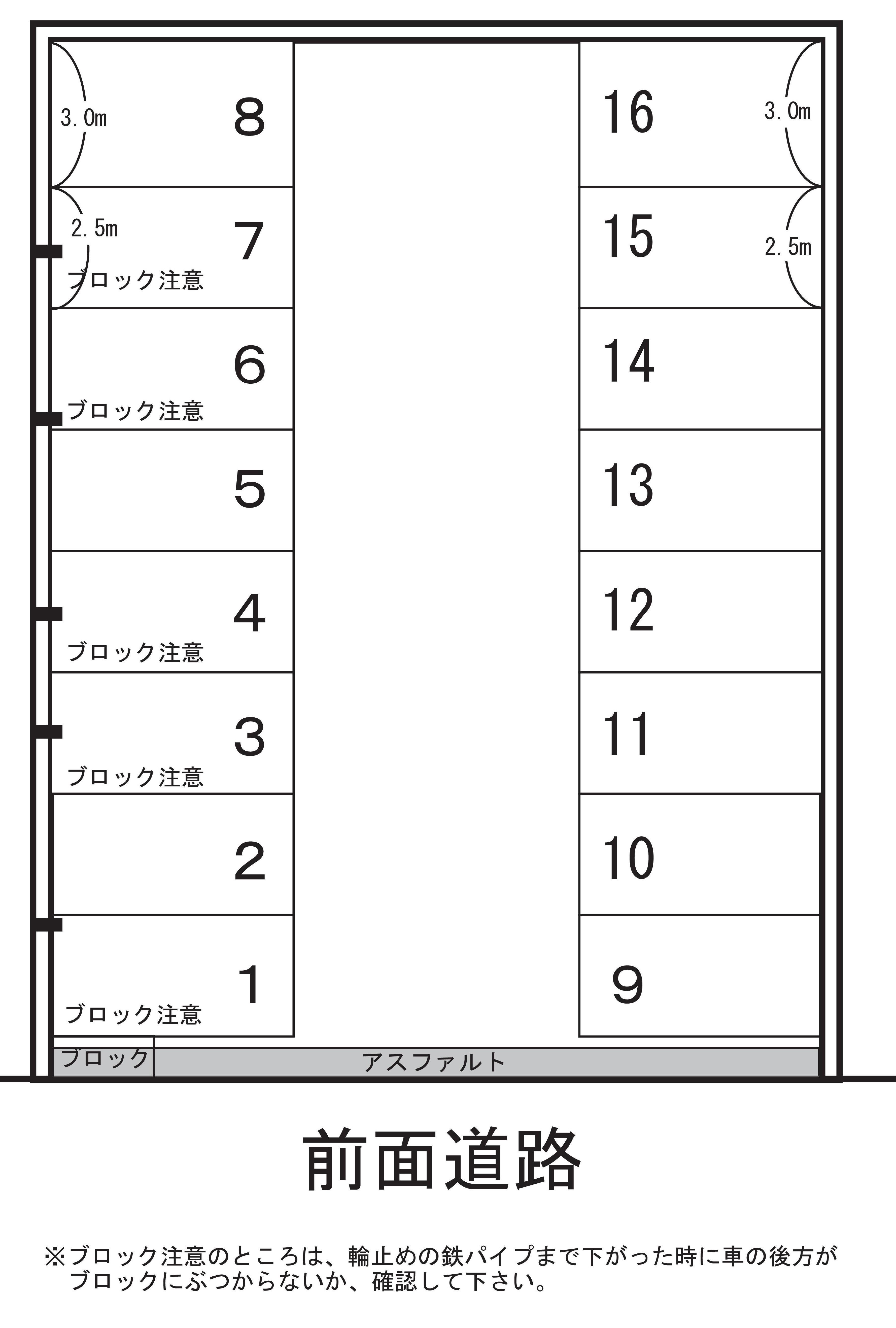 大林駐車場の駐車配置図